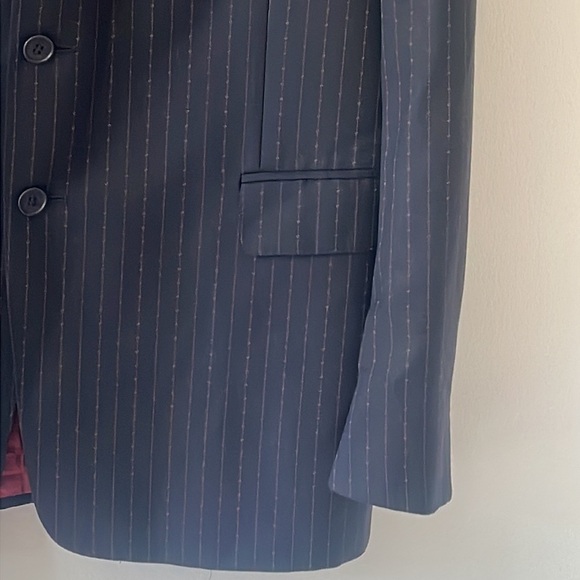 Paul Smith Wool Black PinStriped Blazer 44L - Picture 4 of 14